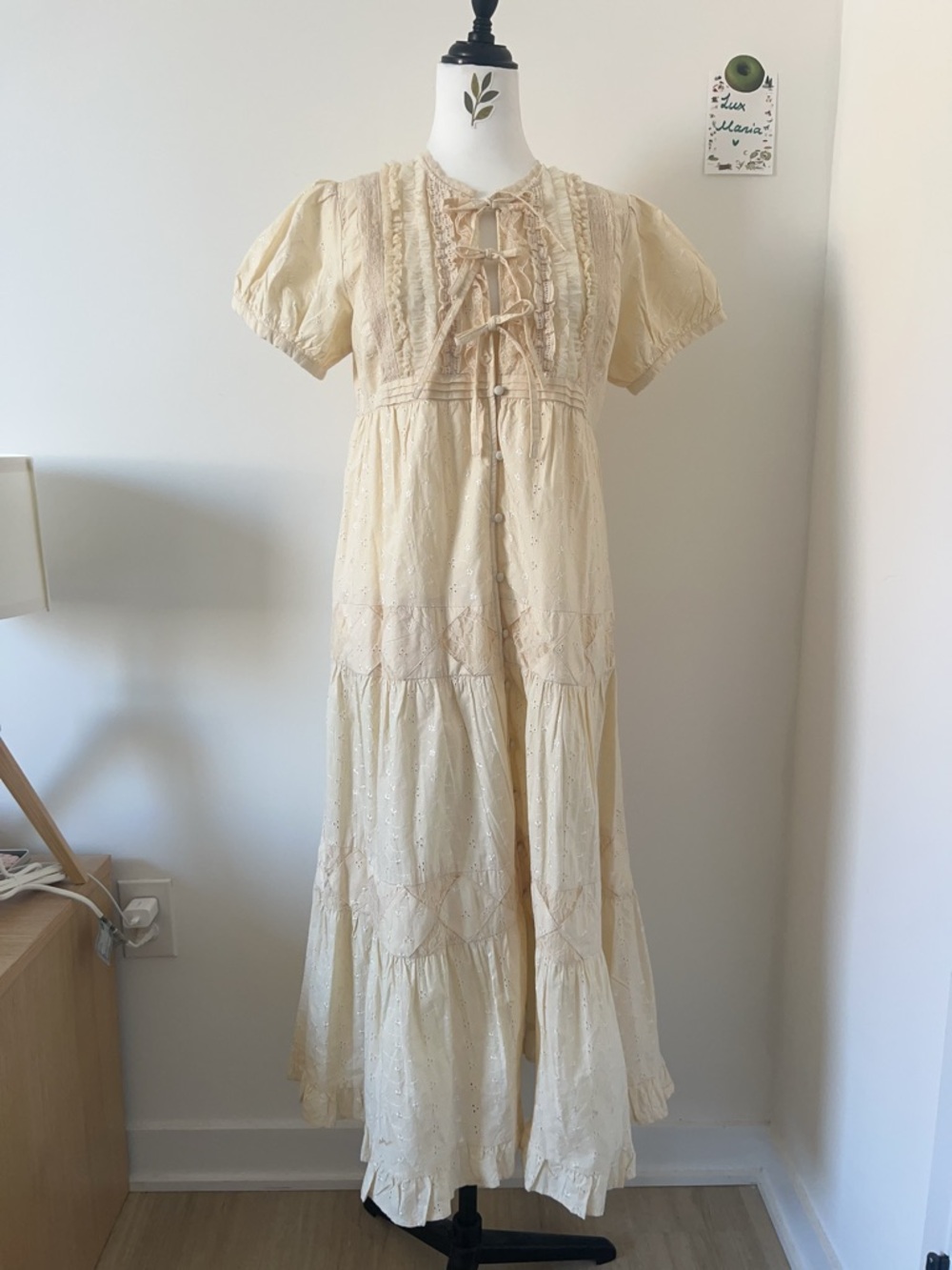 NWT UO Kimchi Blue Molly Tie & Button
Front Eyelet Maxi Dress Cottagecore L - Picture 4 of 11